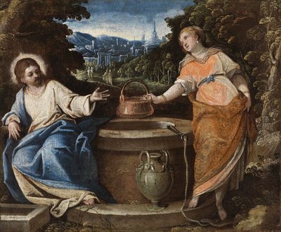 キリストとサマリアの女、1550〜75年頃 作： Jacopo Robusti Tintoretto