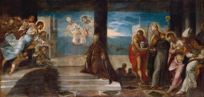 Doge Alvise Mocenigoが贖い主に贈られた、1577年頃 作： Jacopo Robusti Tintoretto