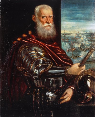 ドージェのセバスティアーノ・ヴェニエ（1496年頃～1578年）、レパントで勝利した提督 作： Jacopo Robusti Tintoretto