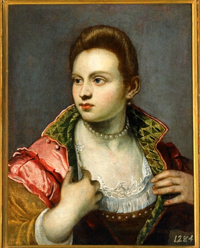 女性の肖像、長引く... 作： Jacopo Robusti Tintoretto