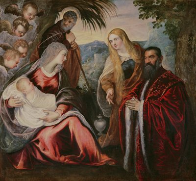 マッテオサランゾと聖家族 作： Jacopo Robusti Tintoretto