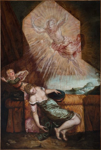 木星とセメレ。 作： Jacopo Robusti Tintoretto