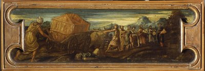 契約の箱をエルサレムに運ぶダビデ王。 作： Jacopo Robusti Tintoretto