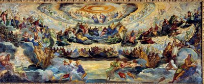 Le Paradise Esquisse de Jacopo Robusti dit Le Tintoret (Il Tintoretto) (1518-1594) 16世紀の太陽を描いた作品。1,43x3,62 m 作： Jacopo Robusti Tintoretto
