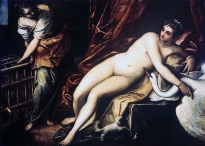 レダと白鳥、1550-1560 作： Jacopo Robusti Tintoretto