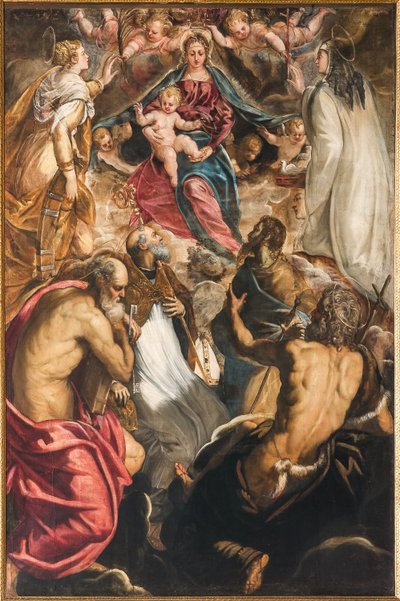 マドンナと幼児イエスと聖人 作： Jacopo Robusti Tintoretto