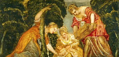 水面から救われたモーゼ 作： Jacopo Robusti Tintoretto