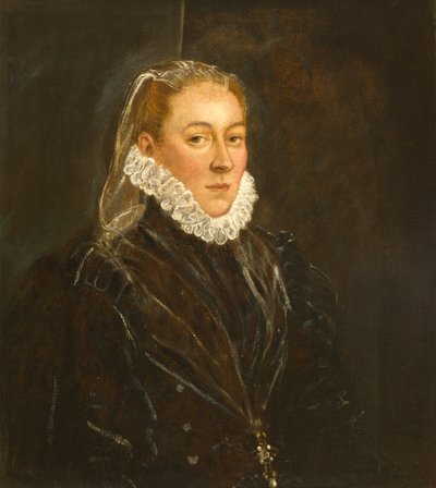貴婦人の肖像、c.1570-1580 作： Jacopo Robusti Tintoretto