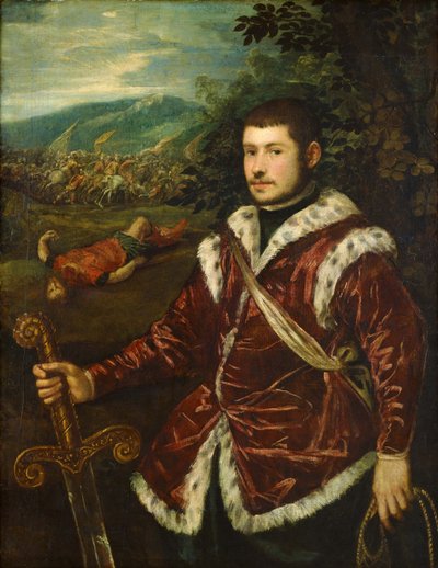 デイヴィッド、1555年頃の若い男の肖像 作： Jacopo Robusti Tintoretto