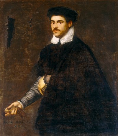若い男の肖像 作： Jacopo Robusti Tintoretto