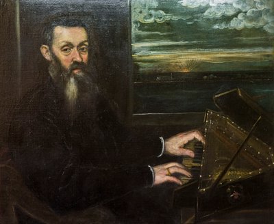 スピネットの老紳士の肖像 作： Jacopo Robusti Tintoretto