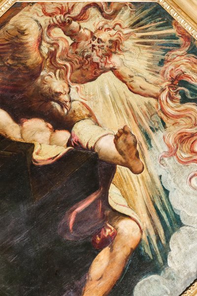 木星によって焼かれたセメレ、1541年頃（キャンバスに油彩）（3664213も参照） 作： Jacopo Robusti Tintoretto
