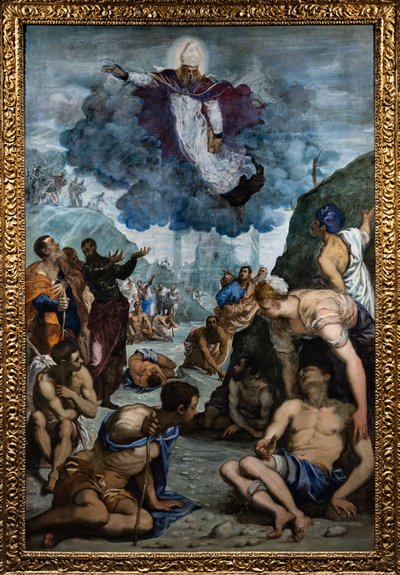 聖アウグスティヌスは足の不自由な人を癒します 作： Jacopo Robusti Tintoretto