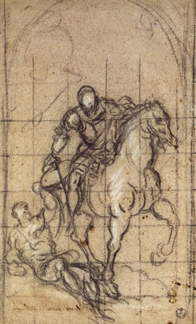 ティントレット（1519-1594）ことヤコポ・ロブスティの《サン・マルティーノのための習作》（デッサン 作： Jacopo Robusti Tintoretto