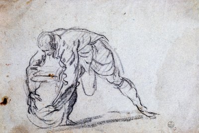 曲がった男性像の習作 作： Jacopo Robusti Tintoretto