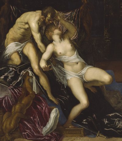 タルキンとルクレティア、1578～80年頃（キャンバスに油彩） 作： Jacopo Robusti Tintoretto