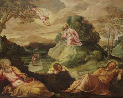 庭の苦しみ 作： Jacopo Robusti Tintoretto