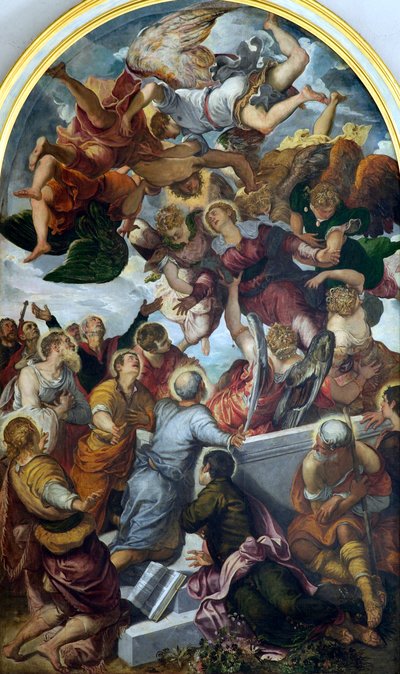 聖母マリアの被昇天、c1554。 作： Jacopo Robusti Tintoretto