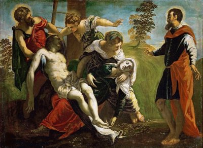 十字架からの降下c。 1548。 作： Jacopo Robusti Tintoretto
