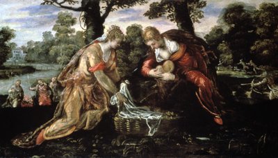 モーセの発見、16世紀 作： Jacopo Robusti Tintoretto