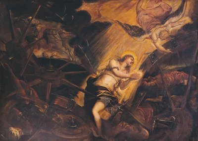 聖カタリナの殉教」 ヤコポ・ロブスティ（通称ティントレット）作（1518-1594） イタリア・ヴェネツィア総主教区 作： Jacopo Robusti Tintoretto