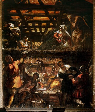 キリスト降誕と羊飼いたちの礼拝（油彩・カンヴァス） 作： Jacopo Robusti Tintoretto