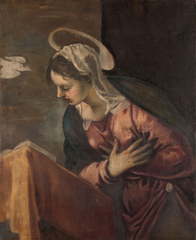 受胎告知から聖母への聖母、1560-85 作： Jacopo Robusti Tintoretto