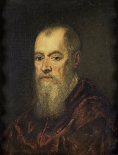赤いマントの男の肖像 作： Jacopo Tintoretto