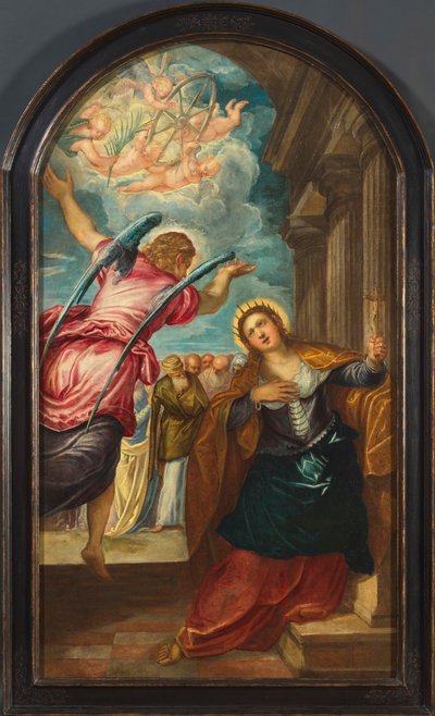 アレクサンドリアの聖カタリナの殉教を予言する天使、1570年代。 作： Jacopo Tintoretto