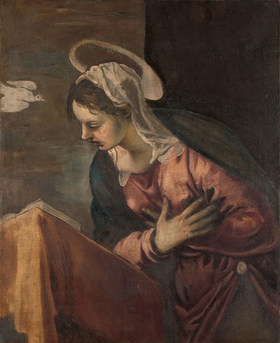 受胎告知から聖母への聖母 作： Jacopo Tintoretto