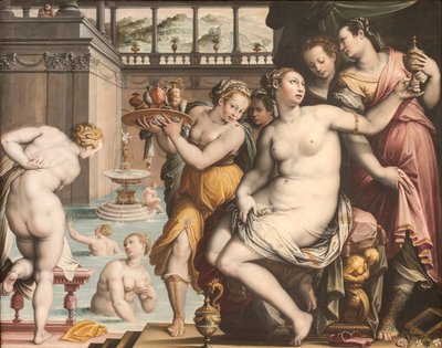 バスでのバテシバ、1573-1574。 作： Jacopo Zucchi