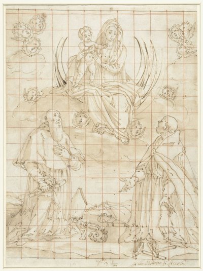二人の聖人に崇められたマドンナ 作： Jacopo da Empoli (circle of)