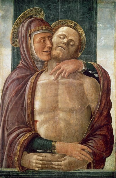 死んだキリストの聖母、c.1480（パネル上のテンペラ） 作： Jacopo da Montagnana