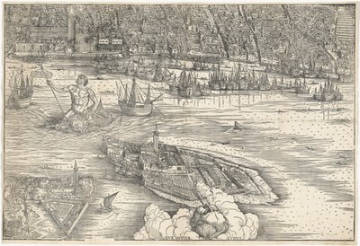 ベニスの眺め[下中央ブロック]、1500年。 作： Jacopo de Barbari