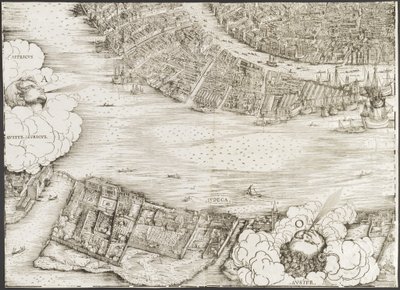 ヴェネツィアの眺め[左下ブロック]、1500年。 作： Jacopo de Barbari