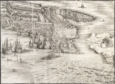 ヴェネツィアの眺め[右下のブロック]、1500年。 作： Jacopo de Barbari