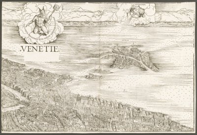 ベニスの眺め[上部中央ブロック]、1500年。 作： Jacopo de Barbari