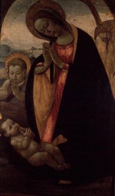 洗礼者ヨハネのいる聖母子像（パネル 作： Jacopo del Sellaio
