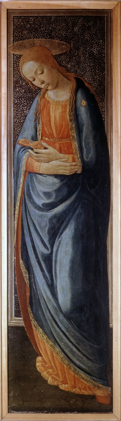 聖母を表す受胎告知のプレデル 作： Jacopo del Sellaio