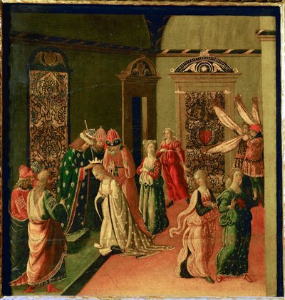 アハシュエロスによるエステルの戴冠式 ... 作： Jacopo del Sellaio