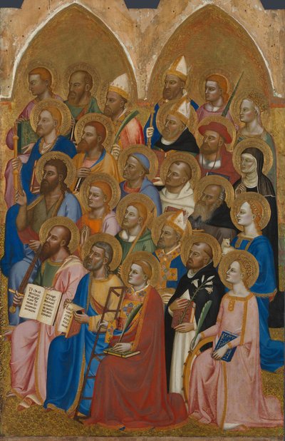 サンピアマッジョーレの祭壇画からの聖人の崇拝、1371年 作： Jacopo di Cione