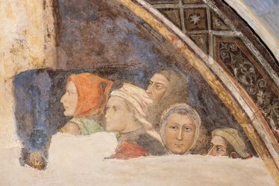 5人の正体不明の人物（フレスコ画） 作： Jacopo di Cione