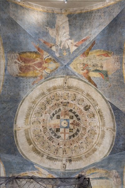 新しい天のエルサレムとしてのフィレンツェの円形のイメージを持つボールト (フレスコ画) 作： Jacopo di Cione