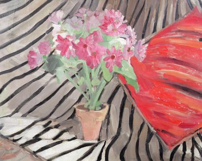 花とゼブラ生地のハーモニー」1917年頃（油彩・キャンバス） 作： Jacqueline Marval