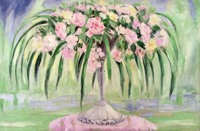 アールヌーボーの花瓶のバラ（油彩・キャンバス 作： Jacqueline Marval
