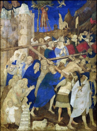 十字架を運ぶキリスト、グランヘーレスドドゥックドベリー、1409年 作： Jacquemart de Hesdin