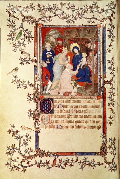 Lat 18014 f.42v Les Petites Heures de Duc de Berry、c.1385-90からのマギの礼拝 作： Jacquemart de Hesdin