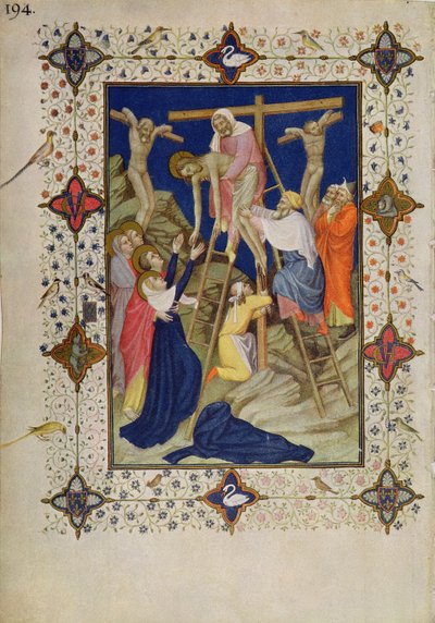 MS 11060-11061十字架の時間：Vespers、十字架からの降下 作： Jacquemart de Hesdin
