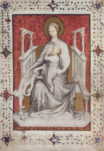 MS 11060-11061 &39;Tres Riches Heures du Duc de Berry&39;からフランス人の乳児イエスを授乳する聖母 作： Jacquemart de Hesdin
