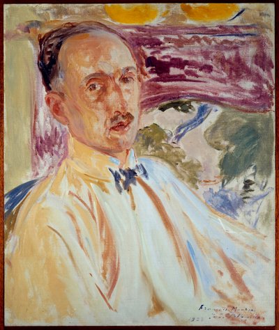 フランスの作家、フランソワ・モーリアック（1885-1970）の肖像画のための習作。ジャック・エミール（Jacques-Emile）・ブランシュ（1861-1942）の絵 作： Jacques Emile Blanche